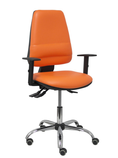 Silla de oficina Elche S 24 horas similpiel naranja con refuerzo lumbar