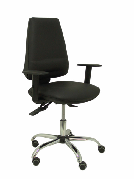 Silla de oficina Elche S 24 horas similpiel negro con refuerzo lumbar