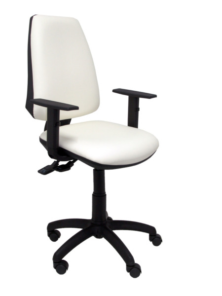 Silla de oficina Elche S similpiel blanco brazos regulables (1)