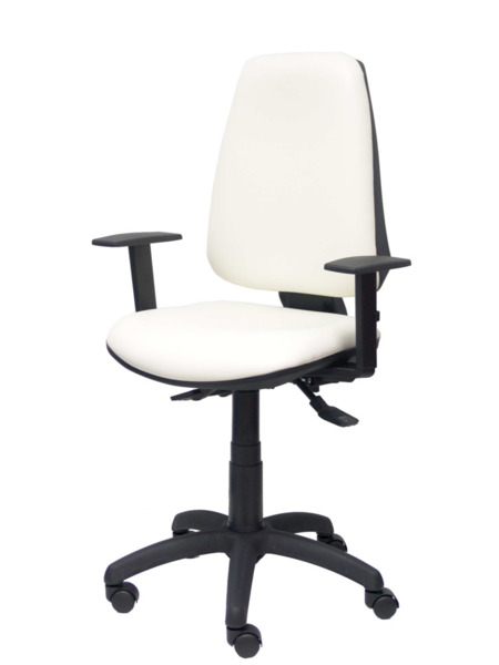 Silla de oficina Elche S similpiel blanco brazos regulables (3)