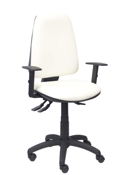 Silla de oficina Elche S similpiel blanco brazos regulables