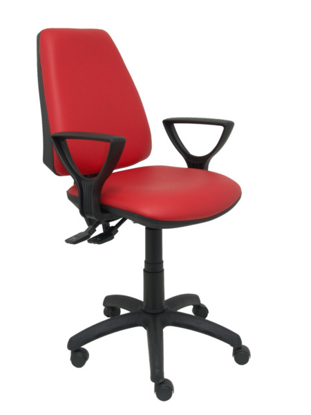 Silla de oficina Elche S similpiel rojo brazos fijos (1)