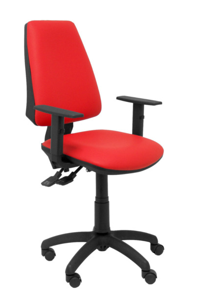 Silla de oficina Elche S similpiel rojo brazos regulables (1)