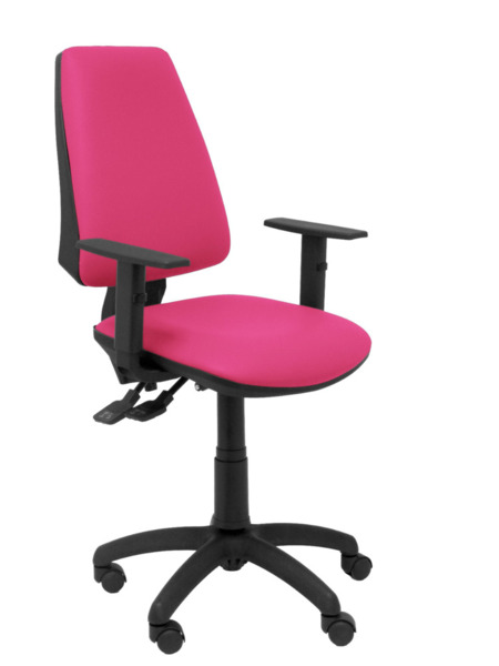 Silla de oficina Elche S similpiel rosa brazos regulables (1)