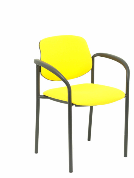 Silla de oficina fija Villalgordo bali amarillo chasis negro con brazos