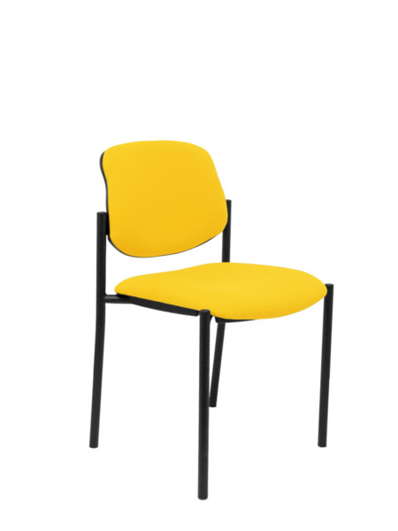 Silla de oficina fija Villalgordo bali amarillo chasis negro