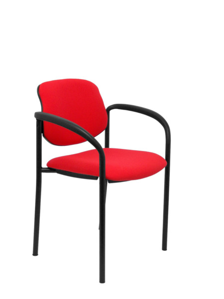 Silla de oficina fija Villalgordo bali rojo chasis negro con brazos (1)