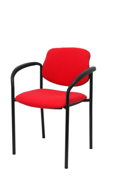 Silla de oficina fija Villalgordo bali rojo chasis negro con brazos (3)