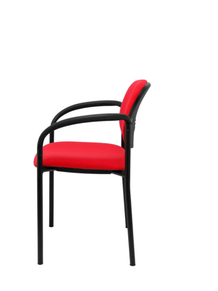 Silla de oficina fija Villalgordo bali rojo chasis negro con brazos (4)