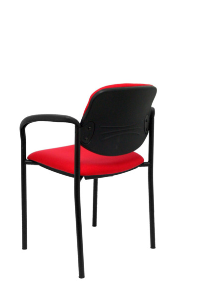 Silla de oficina fija Villalgordo bali rojo chasis negro con brazos (5)