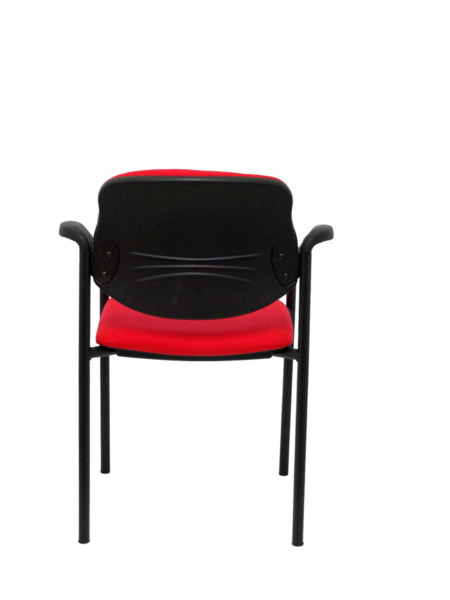 Silla de oficina fija Villalgordo bali rojo chasis negro con brazos (6)