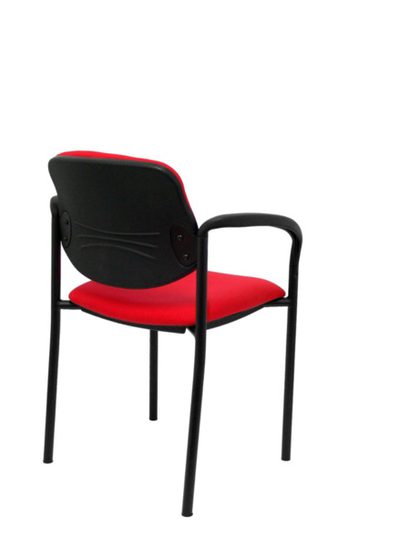 Silla de oficina fija Villalgordo bali rojo chasis negro con brazos (7)