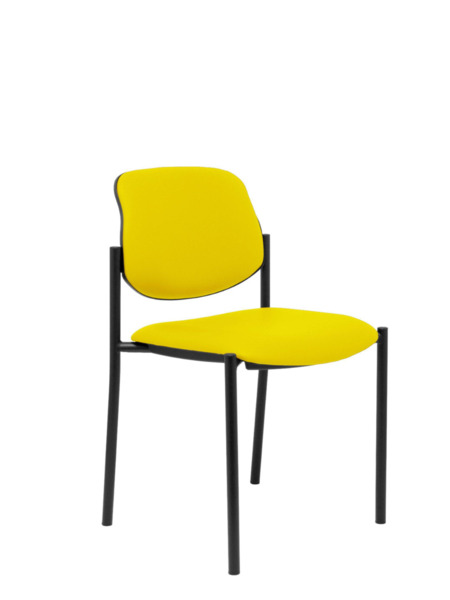 Silla de oficina fija Villalgordo similpiel amarillo chasis negro