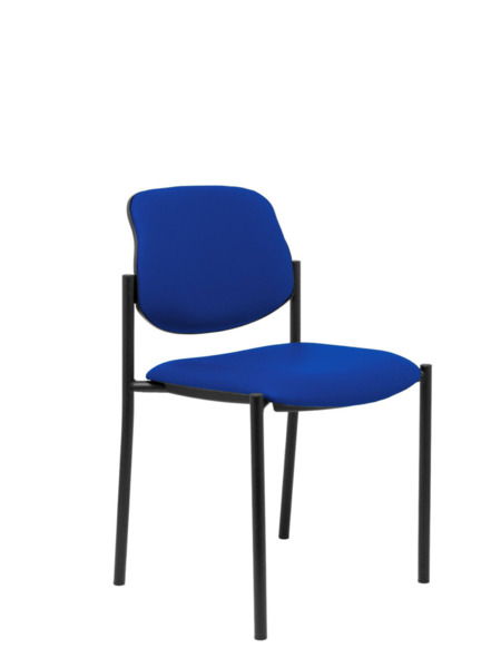 Silla de oficina fija Villalgordo similpiel azul chasis negro (1)