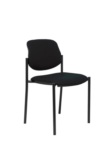 Silla de oficina fija Villalgordo similpiel negro chasis negro (1)