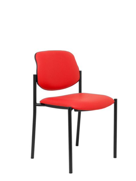 Silla de oficina fija Villalgordo similpiel rojo chasis negro