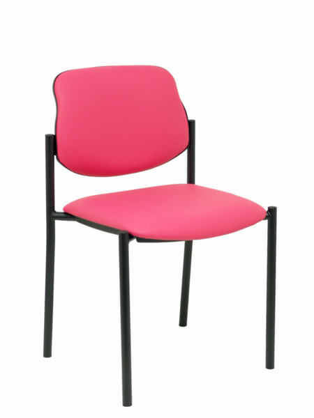 Silla de oficina fija Villalgordo similpiel rosa chasis negro