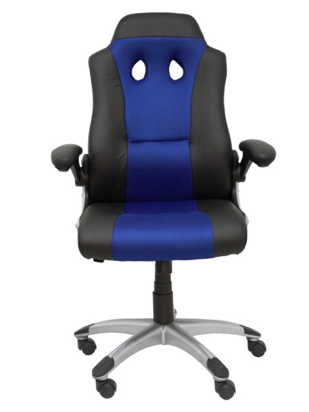 Silla de oficina gaming Talave similpiel negro y azul (2)