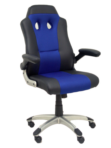 Silla de oficina gaming Talave similpiel negro y azul