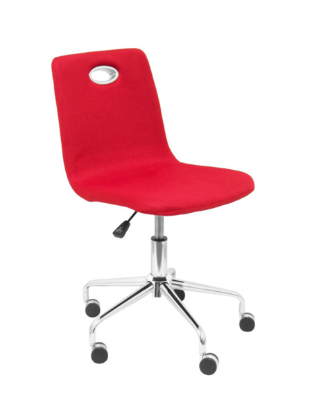 Silla de oficina infantil Olivares tejido de malla rojo (1)