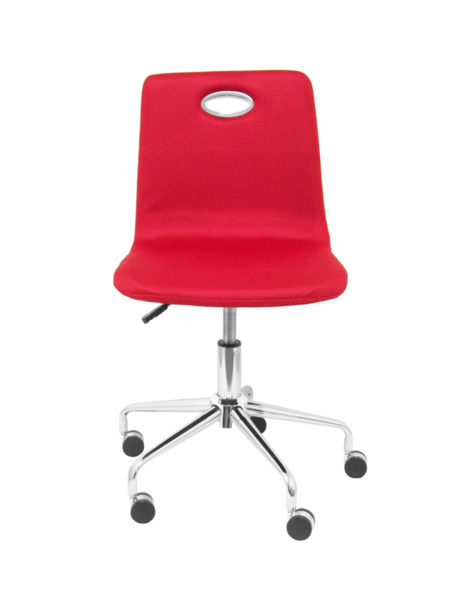 Silla de oficina infantil Olivares tejido de malla rojo (2)