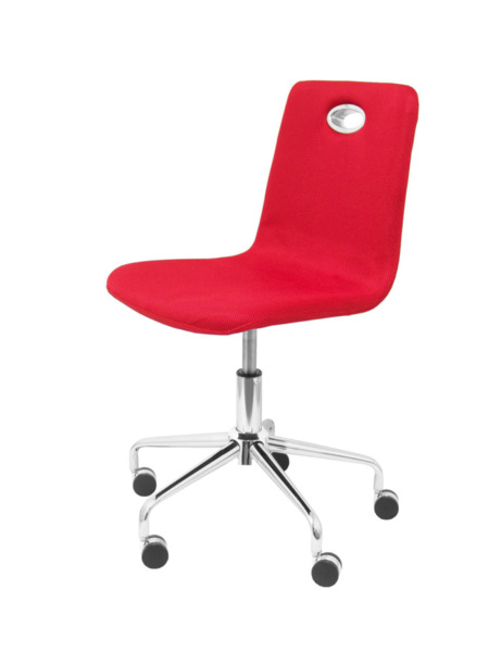 Silla de oficina infantil Olivares tejido de malla rojo (3)