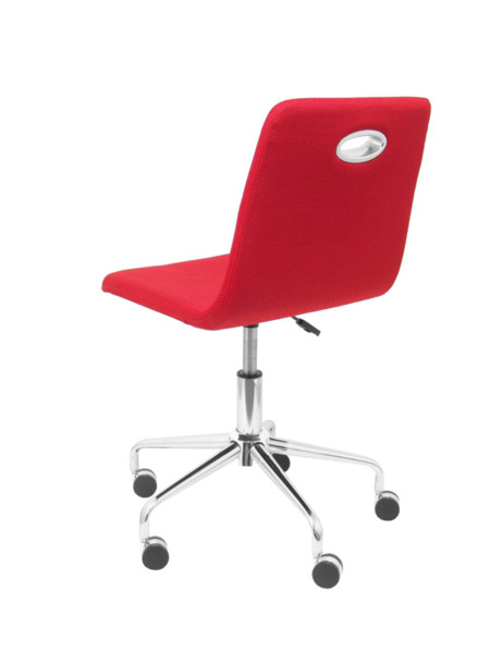 Silla de oficina infantil Olivares tejido de malla rojo (5)