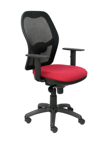 Silla de oficina Jorquera malla negra asiento bali granate (1)