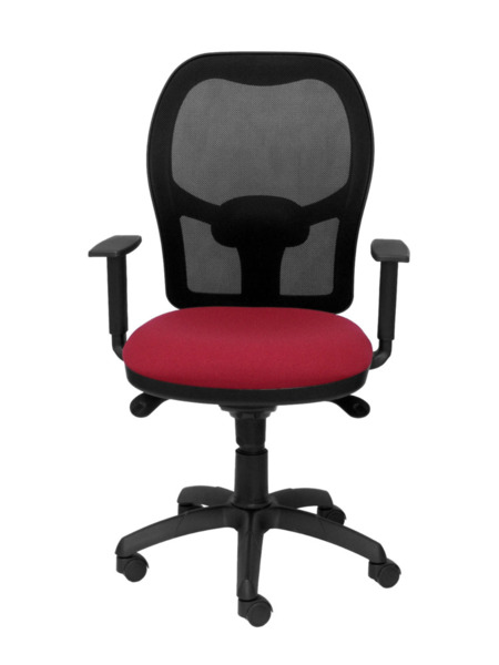 Silla de oficina Jorquera malla negra asiento bali granate (2)