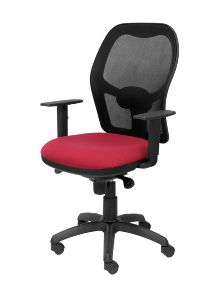 Silla de oficina Jorquera malla negra asiento bali granate (3)