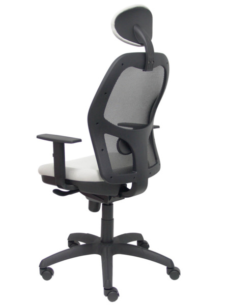 Silla de oficina Jorquera malla negra asiento bali gris claro con cabecero fijo (5)