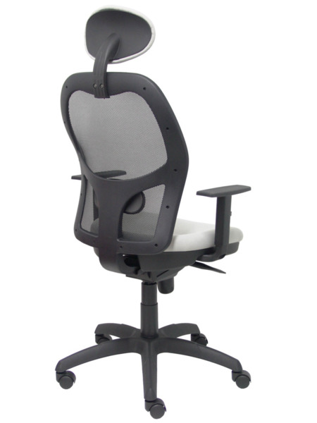 Silla de oficina Jorquera malla negra asiento bali gris claro con cabecero fijo (7)