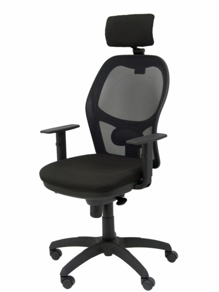 Silla de oficina Jorquera malla negra asiento bali negro cabecero regulable (3)