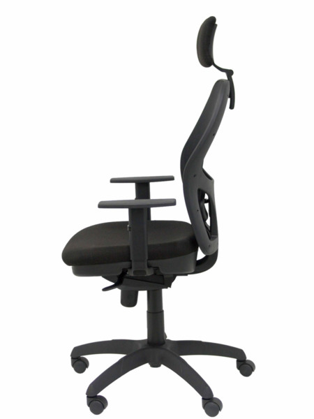 Silla de oficina Jorquera malla negra asiento bali negro cabecero regulable (4)