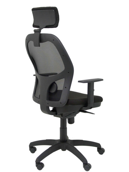 Silla de oficina Jorquera malla negra asiento bali negro cabecero regulable (7)