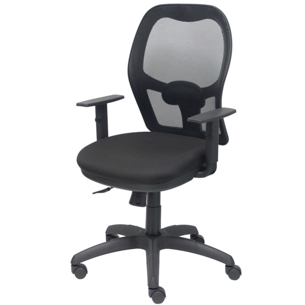 Silla de oficina Jorquera malla negra asiento bali negro con trasla