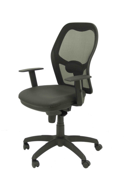 Silla de oficina Jorquera malla negra asiento similpiel negro (3)