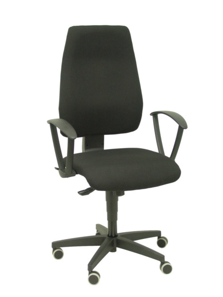 Silla de oficina Leganiel sincro tela negro brazos fijos