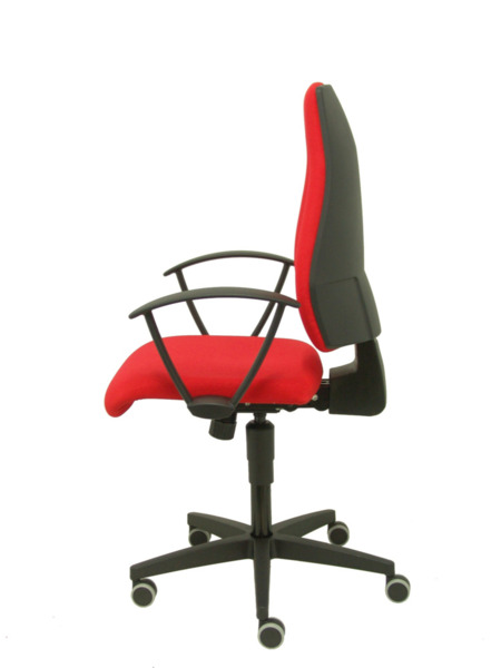 Silla de oficina Leganiel sincro tela rojo brazos fijos (4)