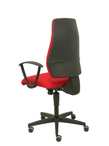 Silla de oficina Leganiel sincro tela rojo brazos fijos (5)