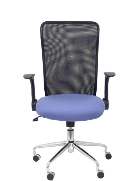 Silla de oficina Minaya respaldo malla negro asiento bali azul claro (2)