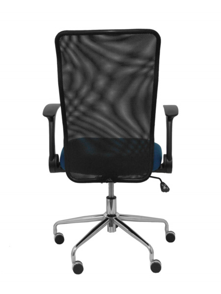 Silla de oficina Minaya respaldo malla negro asiento bali azul marino (6)