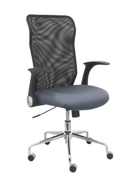 Silla de oficina Minaya respaldo malla negro asiento bali gris oscuro (1)