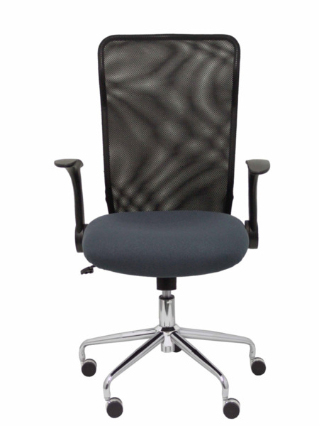 Silla de oficina Minaya respaldo malla negro asiento bali gris oscuro (2)