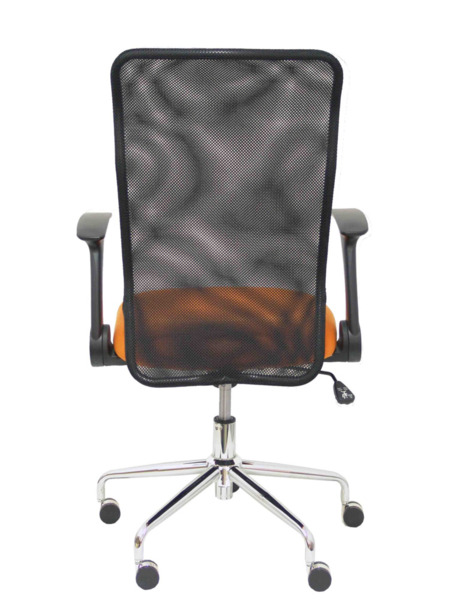 Silla de oficina Minaya respaldo malla negro asiento bali naranja (6)