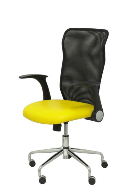 Silla de oficina Minaya similpiel amarillo (3)