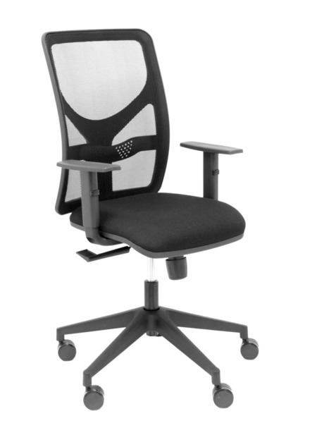 Silla de oficina Motilla malla negra asiento bali negro brazo regulable, traslack (1)