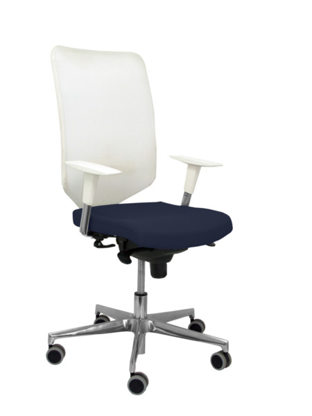 Silla de oficina Ossa blanca bali azul marino (1)