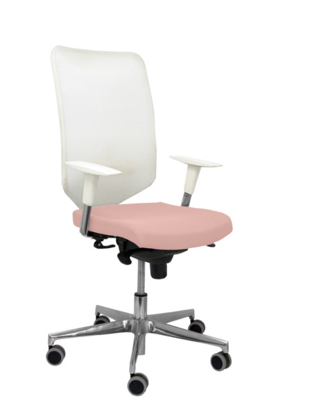 Silla de oficina Ossa blanca bali rosa pálido