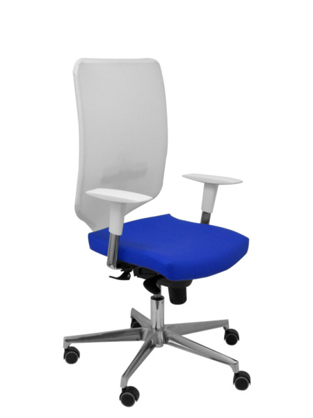 Silla de oficina Ossa blanca similpiel azul